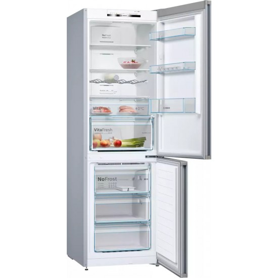 Bosch Ψυγειοκαταψύκτης 326lt Total NoFrost Υ186xΠ60xΒ66εκ. Metal Look KGN36VLED Bosch Ψυγειοκαταψύκτης 326lt Total NoFrost Υ186xΠ60xΒ66εκ. Metal Look KGN36VLED