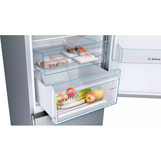Bosch Ψυγειοκαταψύκτης 326lt Total NoFrost Υ186xΠ60xΒ66εκ. Metal Look KGN36VLED Bosch Ψυγειοκαταψύκτης 326lt Total NoFrost Υ186xΠ60xΒ66εκ. Metal Look KGN36VLED