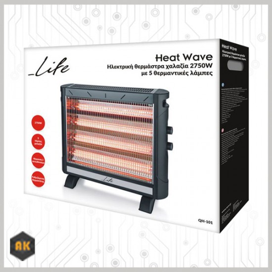 Life QH-101 Σόμπα Χαλαζία με Θερμοστάτη 2750W Life QH-101 Σόμπα Χαλαζία με Θερμοστάτη 2750W