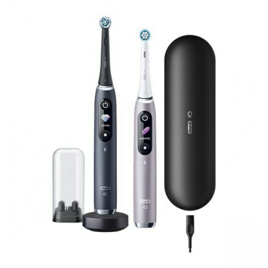 Oral-B IO Series 9 Ηλεκτρική Οδοντόβουρτσα με Χρονομετρητή, Αισθητήρα Πίεσης και Θήκη Ταξιδίου Duo Black Onyx & Rose Quartz Διπλή Συσκευασία Oral-B IO Series 9 Ηλεκτρική Οδοντόβουρτσα με Χρονομετρητή, Αισθητήρα Πίεσης και Θήκη Ταξιδίου Duo Black Onyx & Rose Quartz Διπλή Συσκευασία