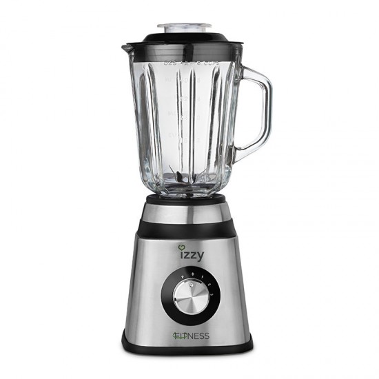Izzy IZ-1601 Μπλέντερ για Smoothies με Γυάλινη Κανάτα 1.5lt 1000W Inox
