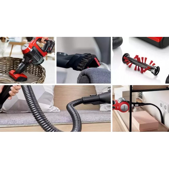 Bosch BBS711ANM Unlimited 7 ProAnimal Επαναφορτιζόμενη Σκούπα 2 σε 1 Stick & Χειρός 18V Red