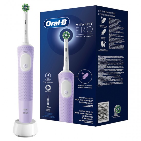 Oral-B Vitality Pro Protect X Clean Ηλεκτρική Οδοντόβουρτσα με Χρονομετρητή Lilac Violet