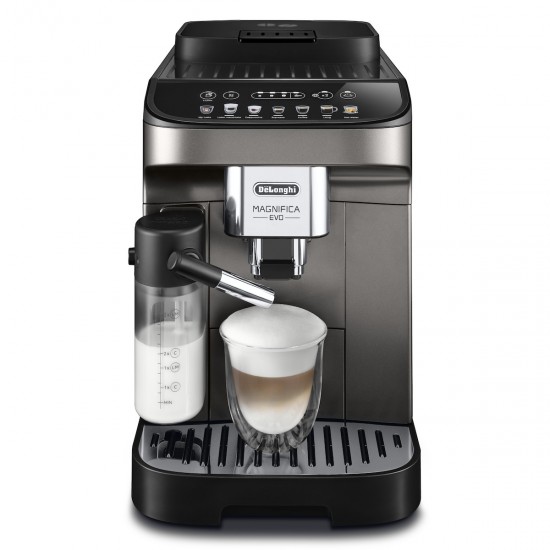 De'Longhi Magnifica Evo Αυτόματη Μηχανή Espresso 1450W Πίεσης 15bar για Cappuccino με Μύλο Άλεσης Ασημί