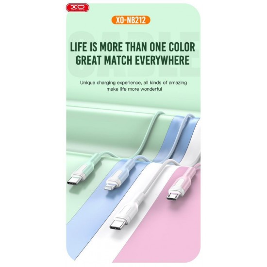XO NB212 USB to Lightning Cable Ροζ 1m (16.005.0203) 249-0160