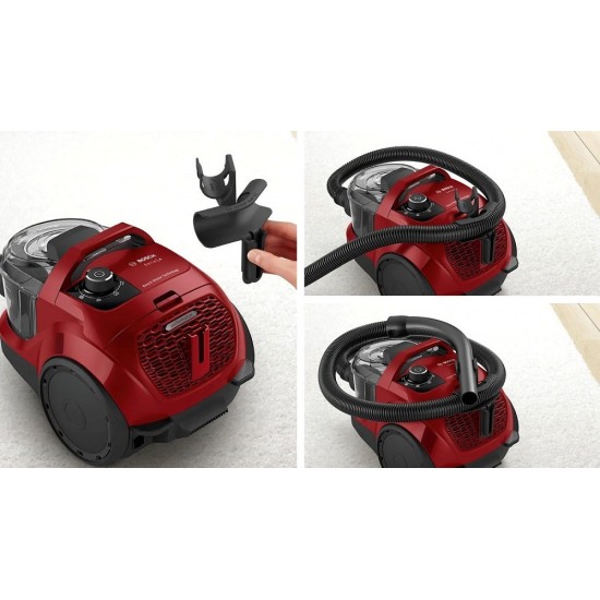 Bosch BGC21X350 Ηλεκτρική Σκούπα 750W με Κάδο 2lt Κόκκινη
