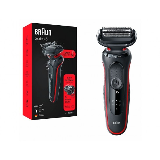 Braun Series 5 51-R1200S Ξυριστική Μηχανή Προσώπου Επαναφορτιζόμενη