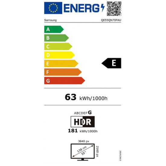 Samsung Smart Τηλεόραση 55" 4K UHD Neo QLED QE55QN70F HDR (2025)