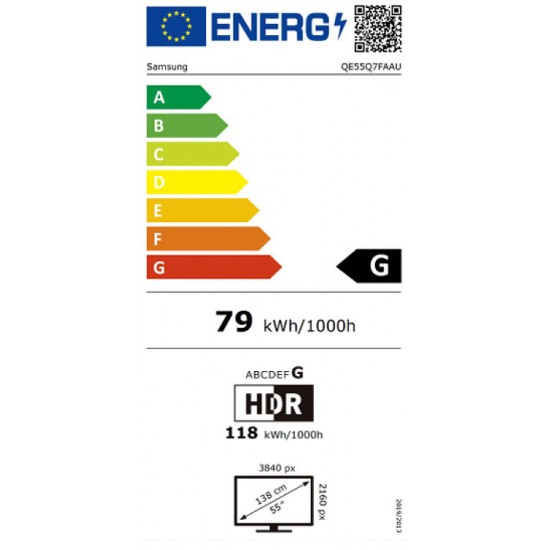 Samsung Smart Τηλεόραση 55" 4K UHD QLED Q7F HDR (2025) QE55Q7FAAUXXH