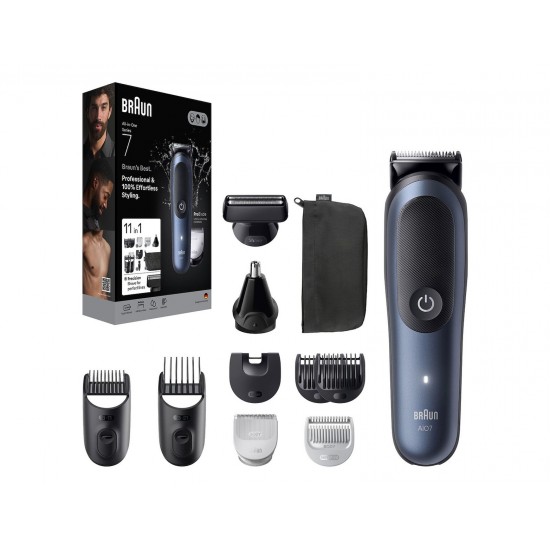 Braun All-in-one Series 7 Σετ Επαναφορτιζόμενης Κουρευτικής Μηχανής Μαύρο AIO7540