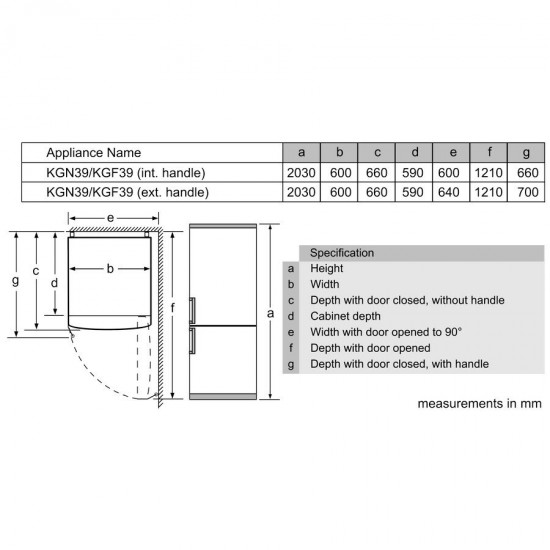 Bosch Ψυγειοκαταψύκτης 368lt Total NoFrost Υ201xΠ60xΒ66εκ. Ασημί KGN39VIDB