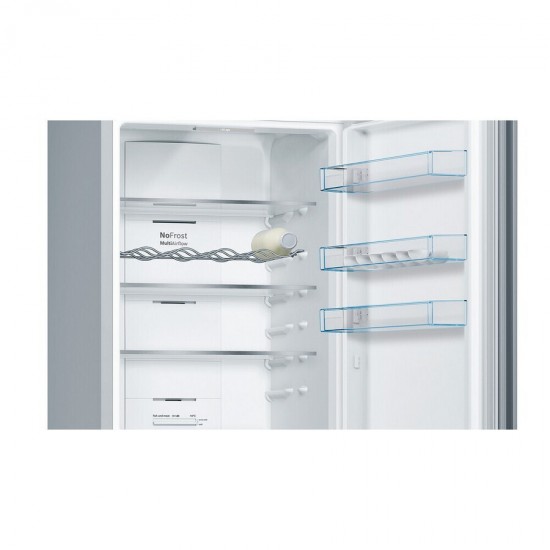 Bosch Ψυγειοκαταψύκτης 368lt Total NoFrost Υ201xΠ60xΒ66εκ. Ασημί KGN39VIDB