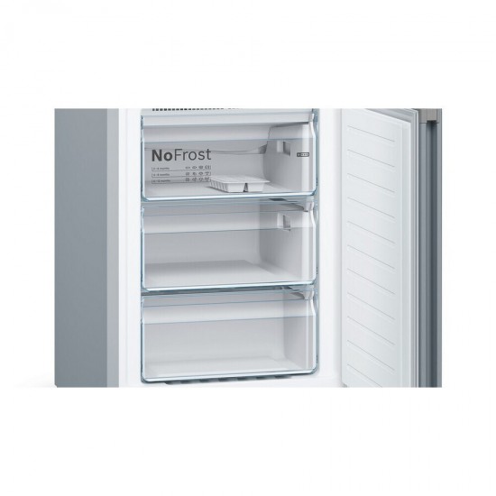 Bosch Ψυγειοκαταψύκτης 368lt Total NoFrost Υ201xΠ60xΒ66εκ. Ασημί KGN39VIDB