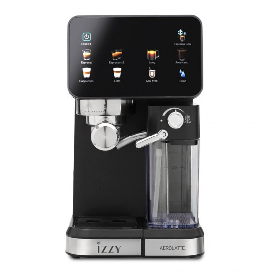 Izzy IZ-6020 Μηχανή Espresso 1450W Πίεσης 20bar για Cappuccino Μαύρη