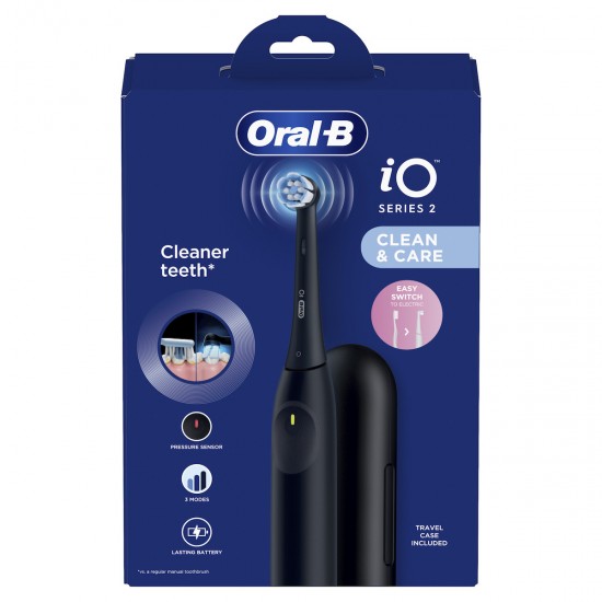 Oral-B iO Series 2 Ηλεκτρική Οδοντόβουρτσα με Αισθητήρα Πίεσης και Θήκη Ταξιδίου Μαύρη Oral-B iO Series 2 Ηλεκτρική Οδοντόβουρτσα με Αισθητήρα Πίεσης και Θήκη Ταξιδίου Μαύρη