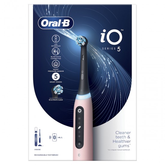 Oral-B IO Series 5 Ηλεκτρική Οδοντόβουρτσα με Αισθητήρα Πίεσης και Θήκη Ταξιδίου Pink