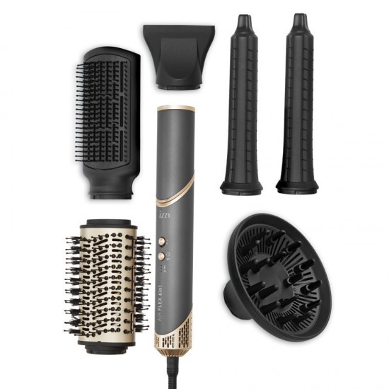 Izzy Multistyler Airflex 6 in 1 Ηλεκτρική Βούρτσα με Αέρα για Ίσιωμα και Μπούκλες 1500W IZ-7212