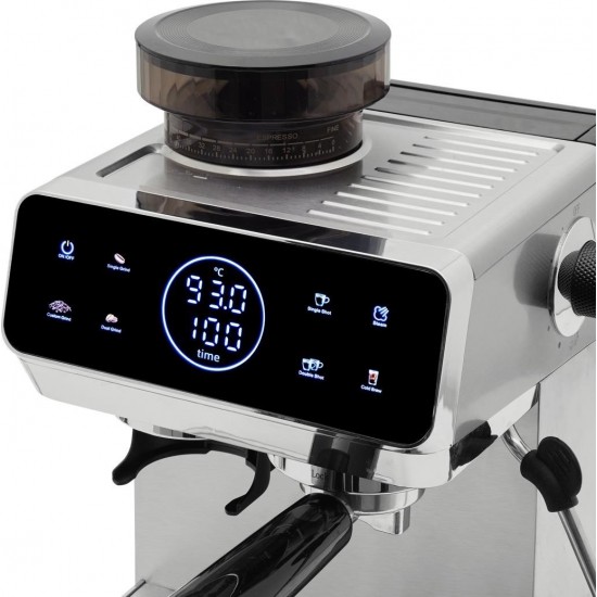 Izzy Αυτόματη Μηχανή Espresso 1500W Πίεσης 20bar με Μύλο Άλεσης Μαύρη IZ-6029