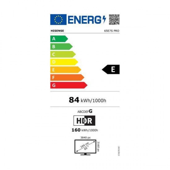 Hisense Smart Τηλεόραση 65" 4K UHD QLED E7S HDR (2026) 65E7S