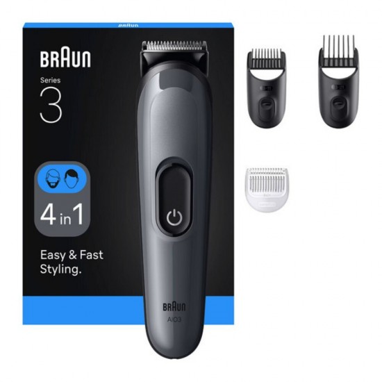 Braun Series 3 AIO3500 Ξυριστική Μηχανή Σώματος / Προσώπου Επαναφορτιζόμενη