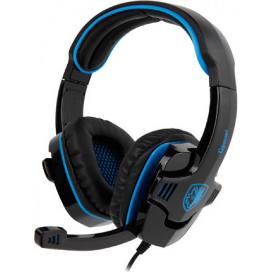 Sades SA-708GT Over Ear Gaming Headset με σύνδεση 3.5mm / 2x3.5mm Μπλε