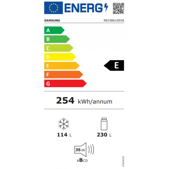 Samsung RB33B610ESA/EF Ψυγειοκαταψύκτης 344lt NoFrost Υ185.3xΠ59.5xΒ63.7εκ. Inox