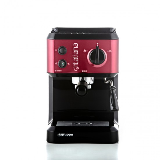 Gruppe CM 4677 Italiana Μηχανή Espresso 1050W Πίεσης 20bar Κόκκινη