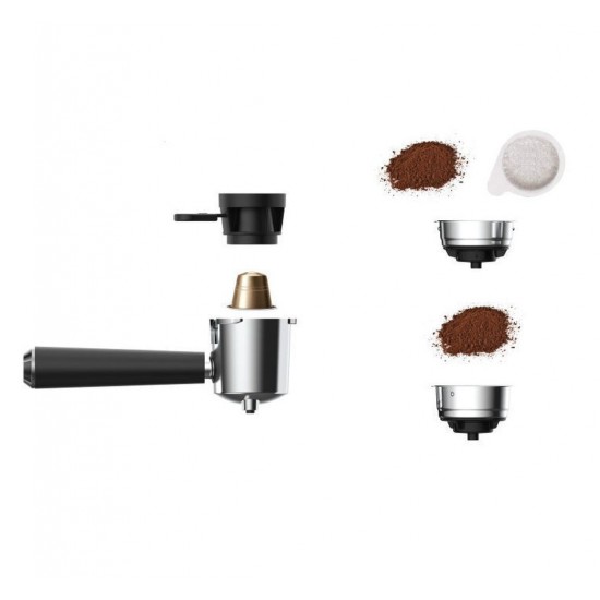 Primo PREM-40444 Μηχανή Espresso 1050W Πίεσης 20bar Μαύρη-Chrome