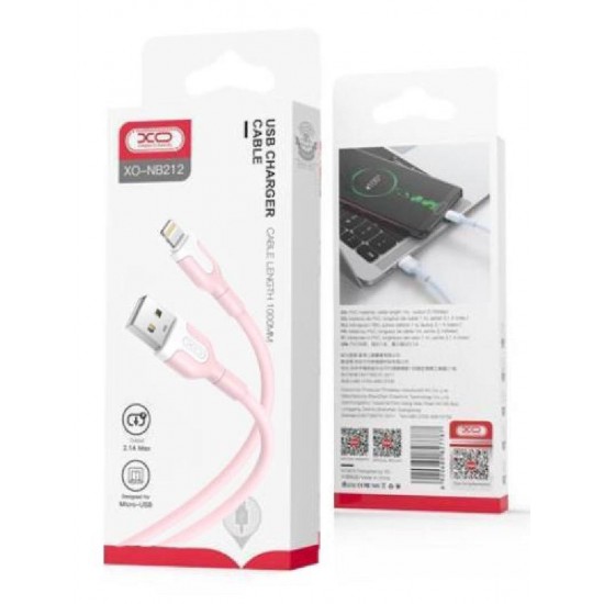 XO NB212 USB to Lightning Cable Ροζ 1m (16.005.0203) 249-0160