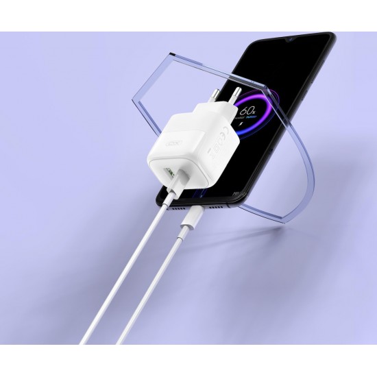 XO Φορτιστής Χωρίς Καλώδιο με Θύρα USB-A και Θύρα USB-C 20W Power Delivery Λευκός (L137) 249-0180 XO Φορτιστής Χωρίς Καλώδιο με Θύρα USB-A και Θύρα USB-C 20W Power Delivery Λευκός (L137) 249-0180
