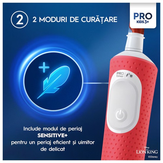 Oral-B Vitality Pro Παιδική Ηλεκτρική Οδοντόβουρτσα με Χρονόμετρο για 3+ Χρονών Lion King με Θήκη Ταξιδίου