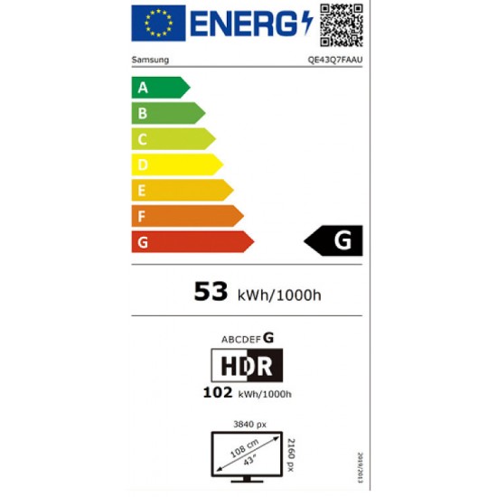 Samsung Smart Τηλεόραση 43" 4K UHD QLED Q7F HDR (2025) QE43Q7FAAUXXH Samsung Smart Τηλεόραση 43" 4K UHD QLED Q7F HDR (2025) QE43Q7FAAUXXH