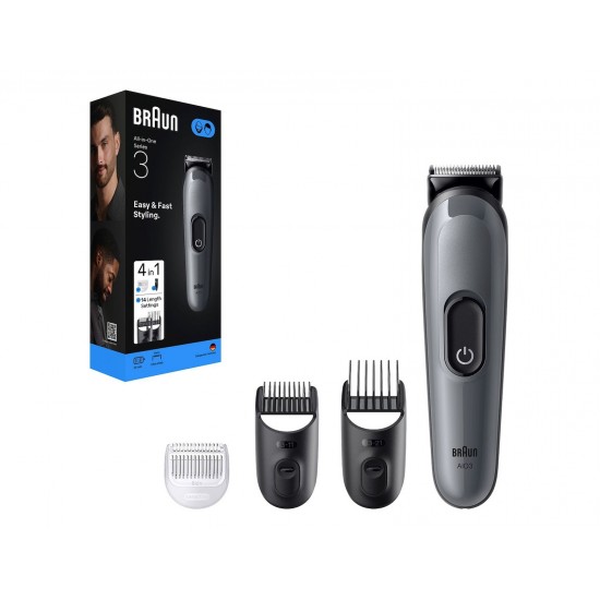 Braun Series 3 AIO3500 Ξυριστική Μηχανή Σώματος / Προσώπου Επαναφορτιζόμενη