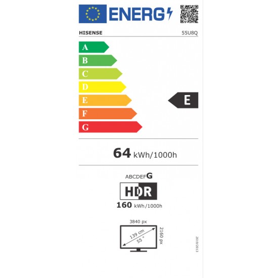 Hisense Smart Τηλεόραση 55" 4K UHD Mini LED 55U8Q (2025)