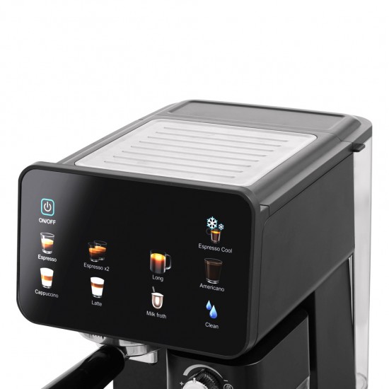 Izzy IZ-6020 Μηχανή Espresso 1450W Πίεσης 20bar για Cappuccino Μαύρη