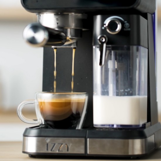 Izzy IZ-6020 Μηχανή Espresso 1450W Πίεσης 20bar για Cappuccino Μαύρη