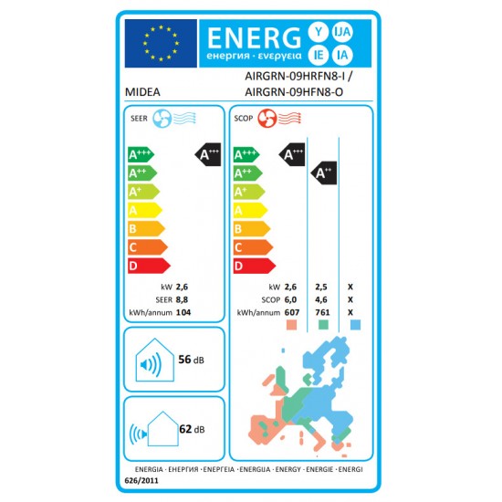 Midea Air Green Κλιματιστικό Inverter 9000 BTU με Τεχνητή Νοημοσύνη