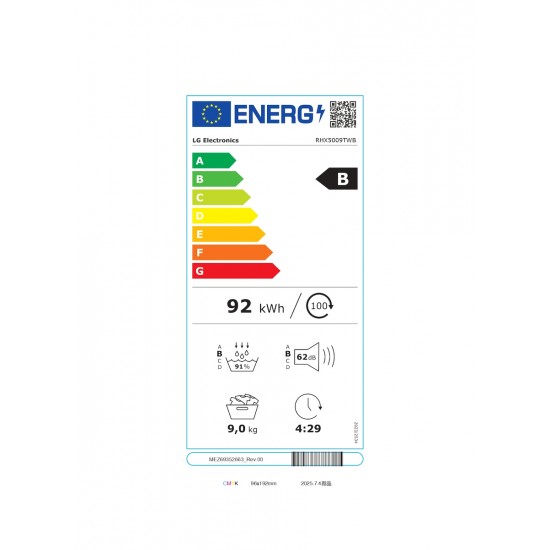LG RHX5009TWB Στεγνωτήριο 9kg με Αντλία Θερμότητας LG RHX5009TWB Στεγνωτήριο 9kg με Αντλία Θερμότητας