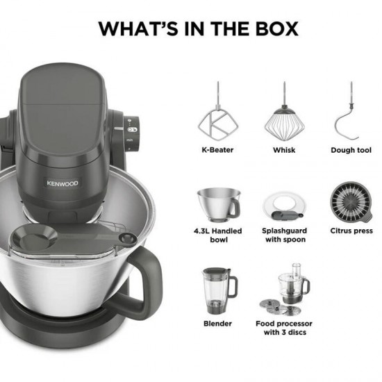 Kenwood KHC30.050GY Multi Tasker Κουζινομηχανή 1000W με Ανοξείδωτο Κάδο 1.7lt Γκρι Kenwood KHC30.050GY Multi Tasker Κουζινομηχανή 1000W με Ανοξείδωτο Κάδο 1.7lt Γκρι