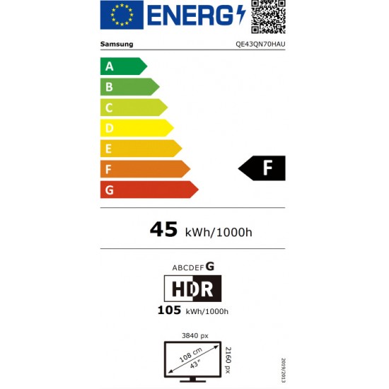 Samsung Smart Τηλεόραση 43" 4K UHD Neo QLED QN70H HDR (2026) QE43QN70HAUXXH