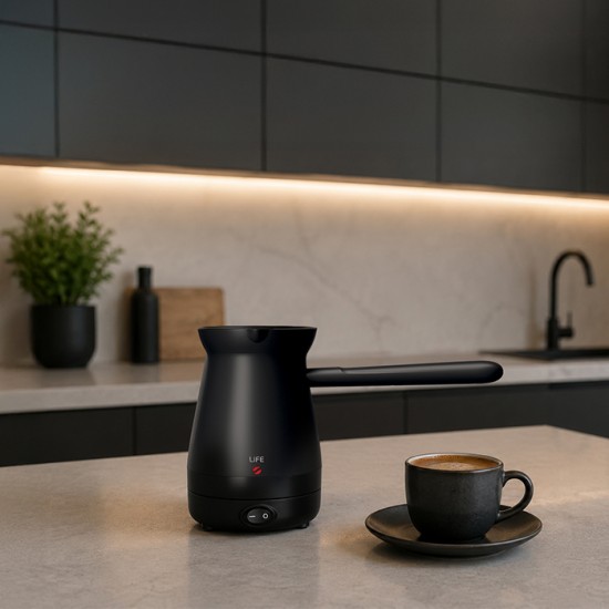 Life Gisves 221-0539 Ηλεκτρικό Μπρίκι 1000W με Χωρητικότητα 2.5lt Μαύρο
