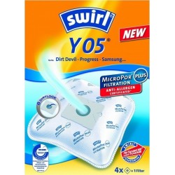 Swirl Y05 Σακούλες Σκούπας 4τμχ Συμβατή με Σκούπα Dirt Devil / Samsung