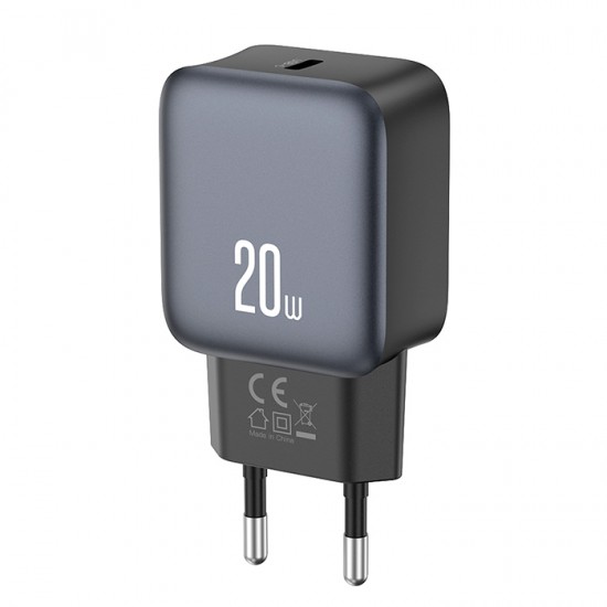 XO Φορτιστής Χωρίς Καλώδιο με Θύρα USB-C 20W Quick Charge 2.0 / Quick Charge 3.0 Μαύρος (L153) 249-0187