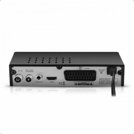 Sonora DVB T2-001 Ψηφιακός Δέκτης Mpeg-4 Full HD (1080p) με Λειτουργία PVR (Εγγραφή σε USB) Σύνδεσεις SCART / HDMI / USB