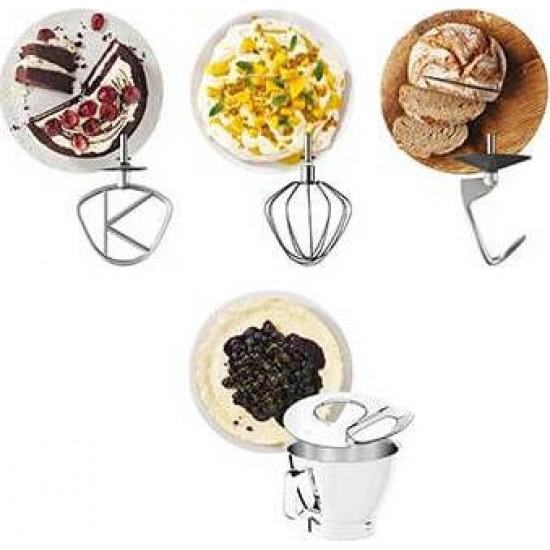 Kenwood KVL85.124SI Titanium Chef Baker XL Κουζινομηχανή 1200W με Ανοξείδωτο Κάδο 7lt Γκρι