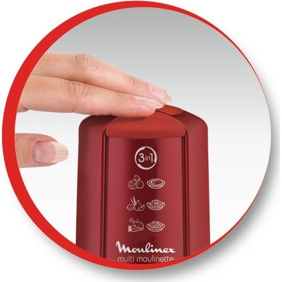 Moulinex Moulinette AT714G Πολυκόπτης Multi 500W με Δοχείο 500ml Red