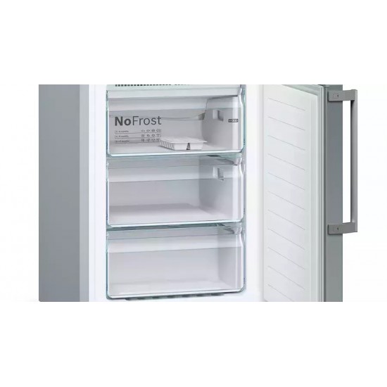 Bosch Ψυγειοκαταψύκτης 368lt Total NoFrost Υ203xΠ60xΒ66εκ. Inox KGN397LEQ
