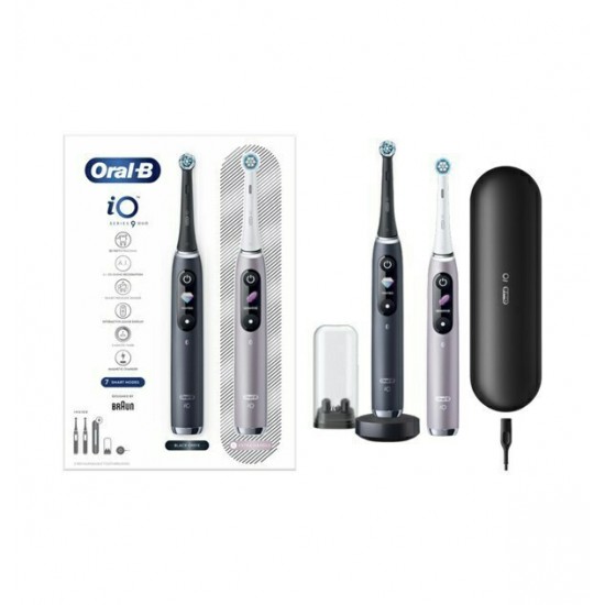 Oral-B IO Series 9 Ηλεκτρική Οδοντόβουρτσα με Χρονομετρητή, Αισθητήρα Πίεσης και Θήκη Ταξιδίου Duo Black Onyx & Rose Quartz Διπλή Συσκευασία Oral-B IO Series 9 Ηλεκτρική Οδοντόβουρτσα με Χρονομετρητή, Αισθητήρα Πίεσης και Θήκη Ταξιδίου Duo Black Onyx & Rose Quartz Διπλή Συσκευασία