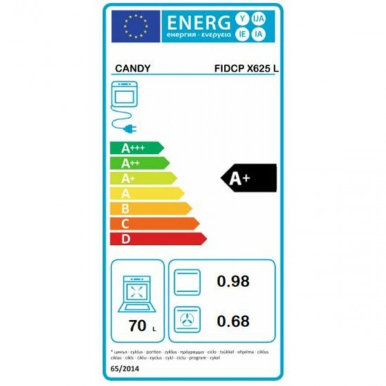 Candy FIDCP X625 L Φούρνος άνω Πάγκου 70lt Π59.5εκ. Inox