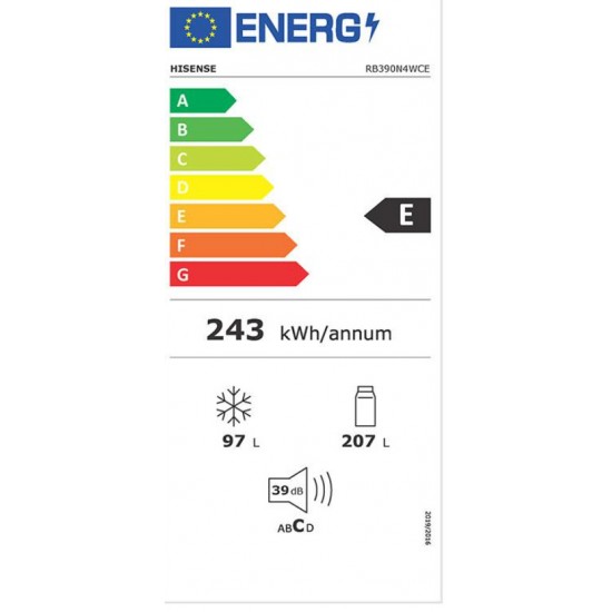 Hisense Ψυγειοκαταψύκτης 304lt Total NoFrost Υ186xΠ59.5xΒ59εκ. Inox RB390N4WCE